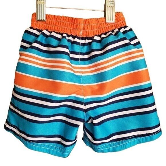 Baby Boy Swim Trunks 6-9 months Healthtex Pullup Striped Swimwear Clearance - Picture 3 of 5